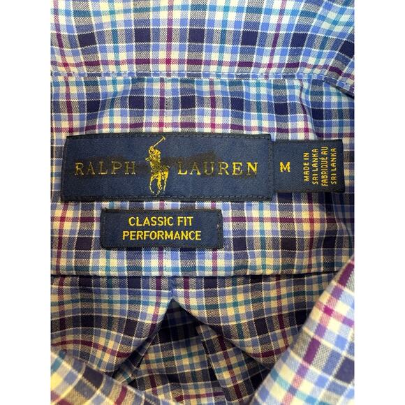 Mens Ralph Lauren Checkered Classic Fit Performance Button Up Longsleeve Shirt M - Picture 4 of 6